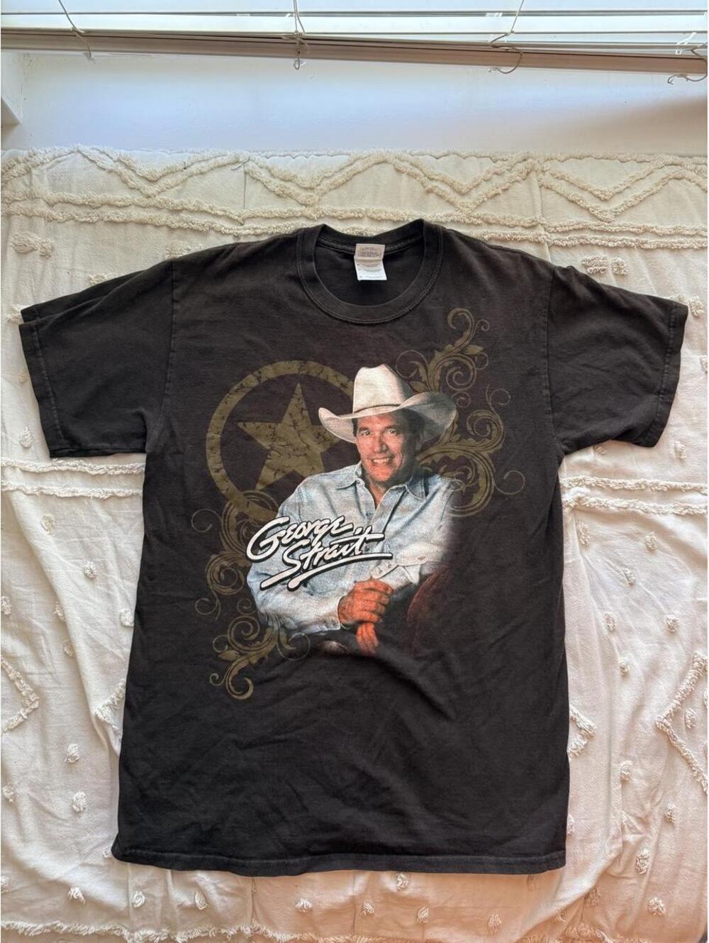 George Strait 2009 Tour Brown Double Sided Graphic T-Shirt Size M